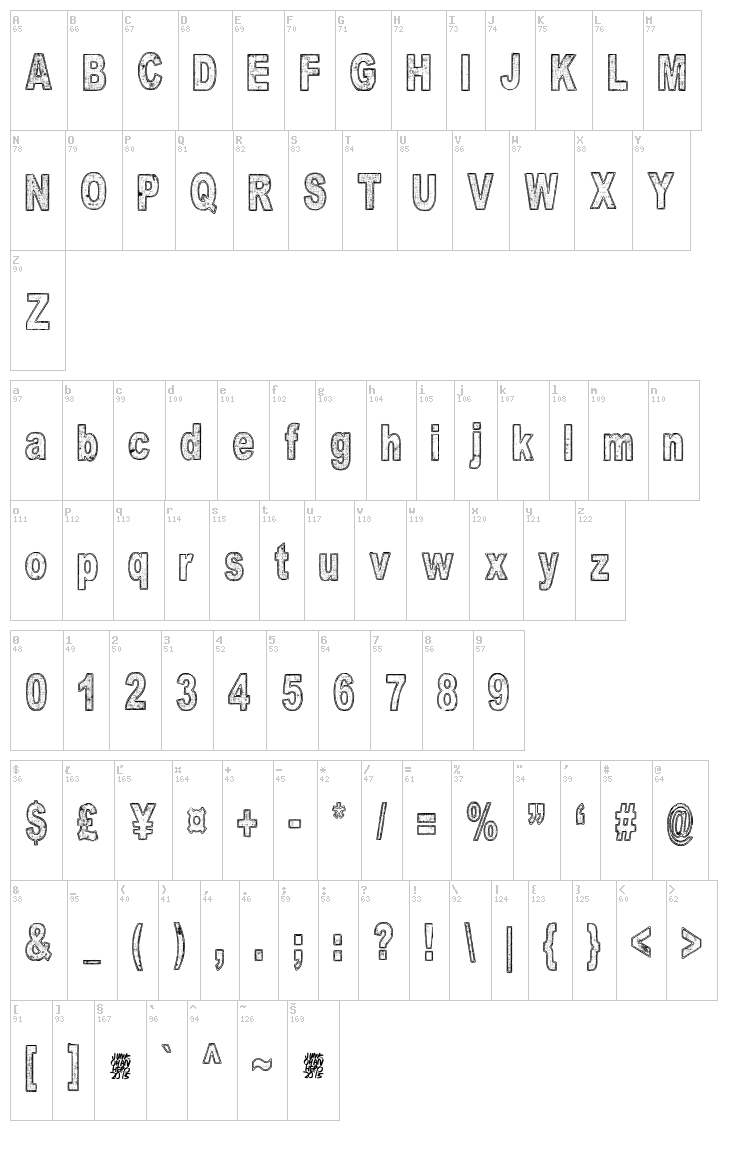 Is there anybody out there? font map